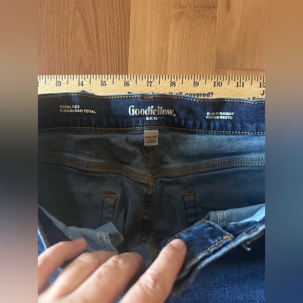 Goodfellow & Co 30Wx32L slim straight jeans 👖 like new - Picture 3 of 7